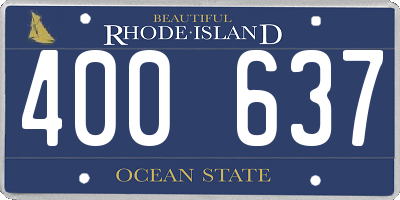 RI license plate 400637
