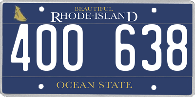 RI license plate 400638