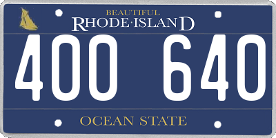 RI license plate 400640