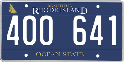 RI license plate 400641