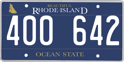 RI license plate 400642