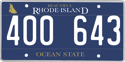 RI license plate 400643