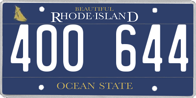 RI license plate 400644
