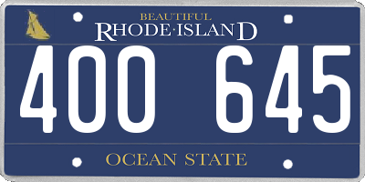 RI license plate 400645