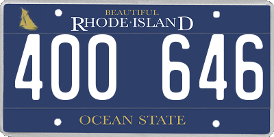 RI license plate 400646