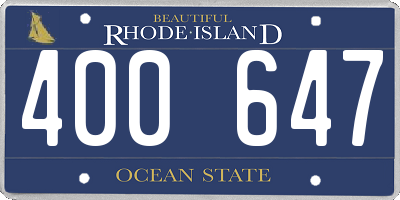 RI license plate 400647