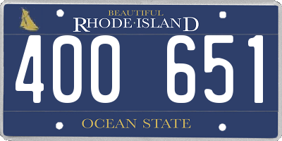 RI license plate 400651