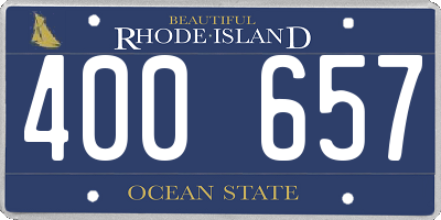 RI license plate 400657