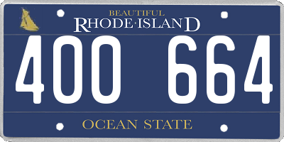 RI license plate 400664
