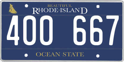 RI license plate 400667