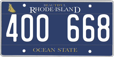 RI license plate 400668