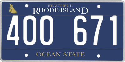 RI license plate 400671
