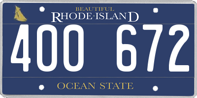 RI license plate 400672