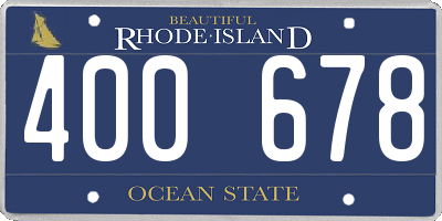 RI license plate 400678