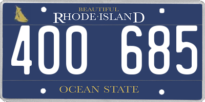 RI license plate 400685