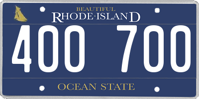 RI license plate 400700