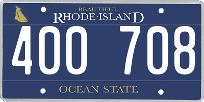 RI license plate 400708