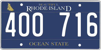 RI license plate 400716