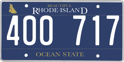 RI license plate 400717