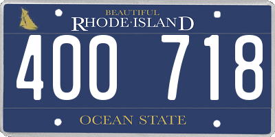 RI license plate 400718