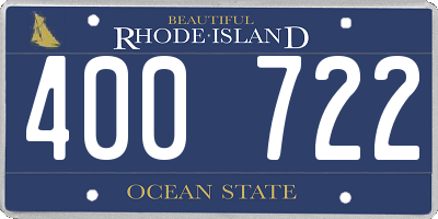 RI license plate 400722