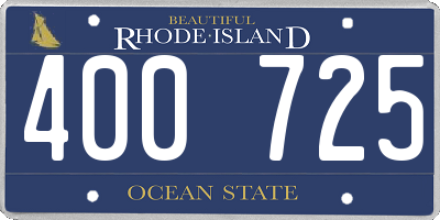 RI license plate 400725