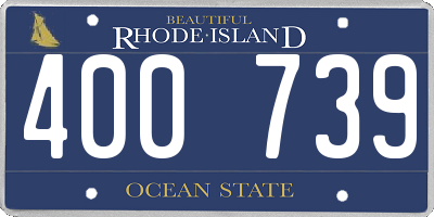 RI license plate 400739