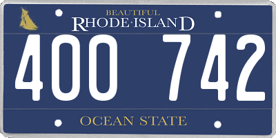 RI license plate 400742