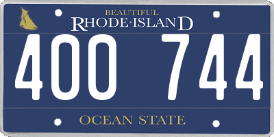 RI license plate 400744
