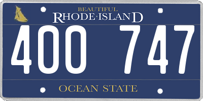 RI license plate 400747