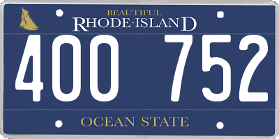 RI license plate 400752