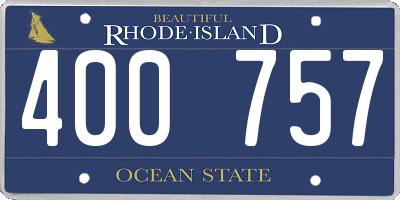 RI license plate 400757