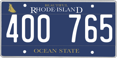 RI license plate 400765