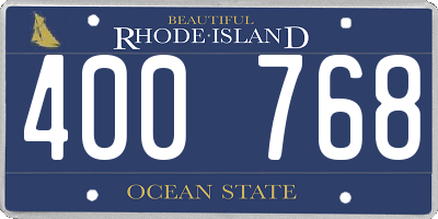 RI license plate 400768