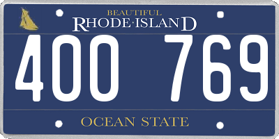 RI license plate 400769