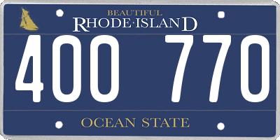 RI license plate 400770