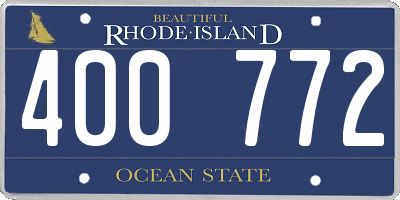 RI license plate 400772