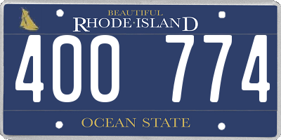 RI license plate 400774