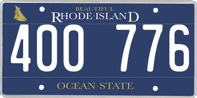RI license plate 400776