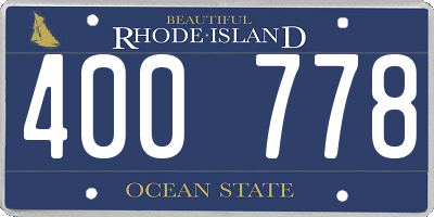 RI license plate 400778