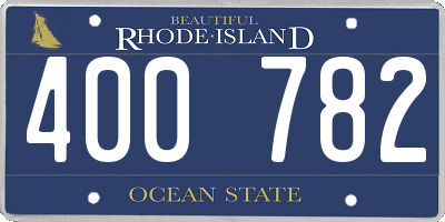 RI license plate 400782