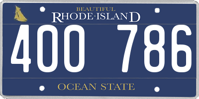 RI license plate 400786