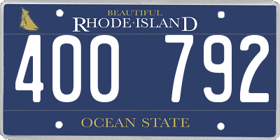 RI license plate 400792