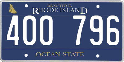 RI license plate 400796