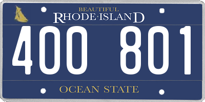 RI license plate 400801