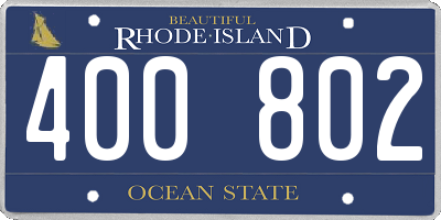 RI license plate 400802