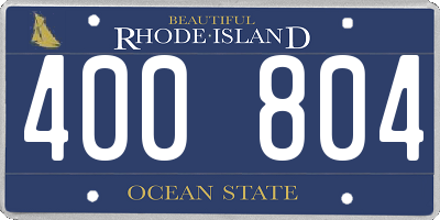 RI license plate 400804