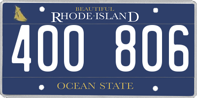 RI license plate 400806