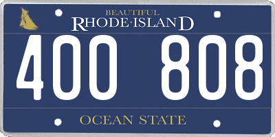 RI license plate 400808