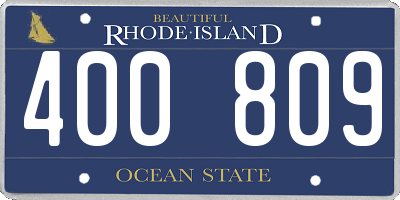 RI license plate 400809